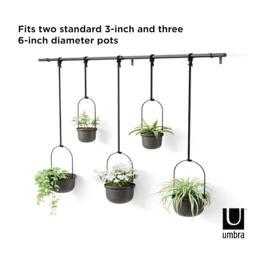 Umbra Black Triflora Hanging Planter Set